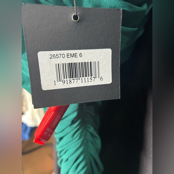 IEENA FOR MAC DUGGAL 26570 NWT Ruched Jersey Drop Shoulder Foldover Gown - Picture 6 of 9